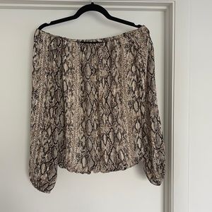Off the shoulder snake print top